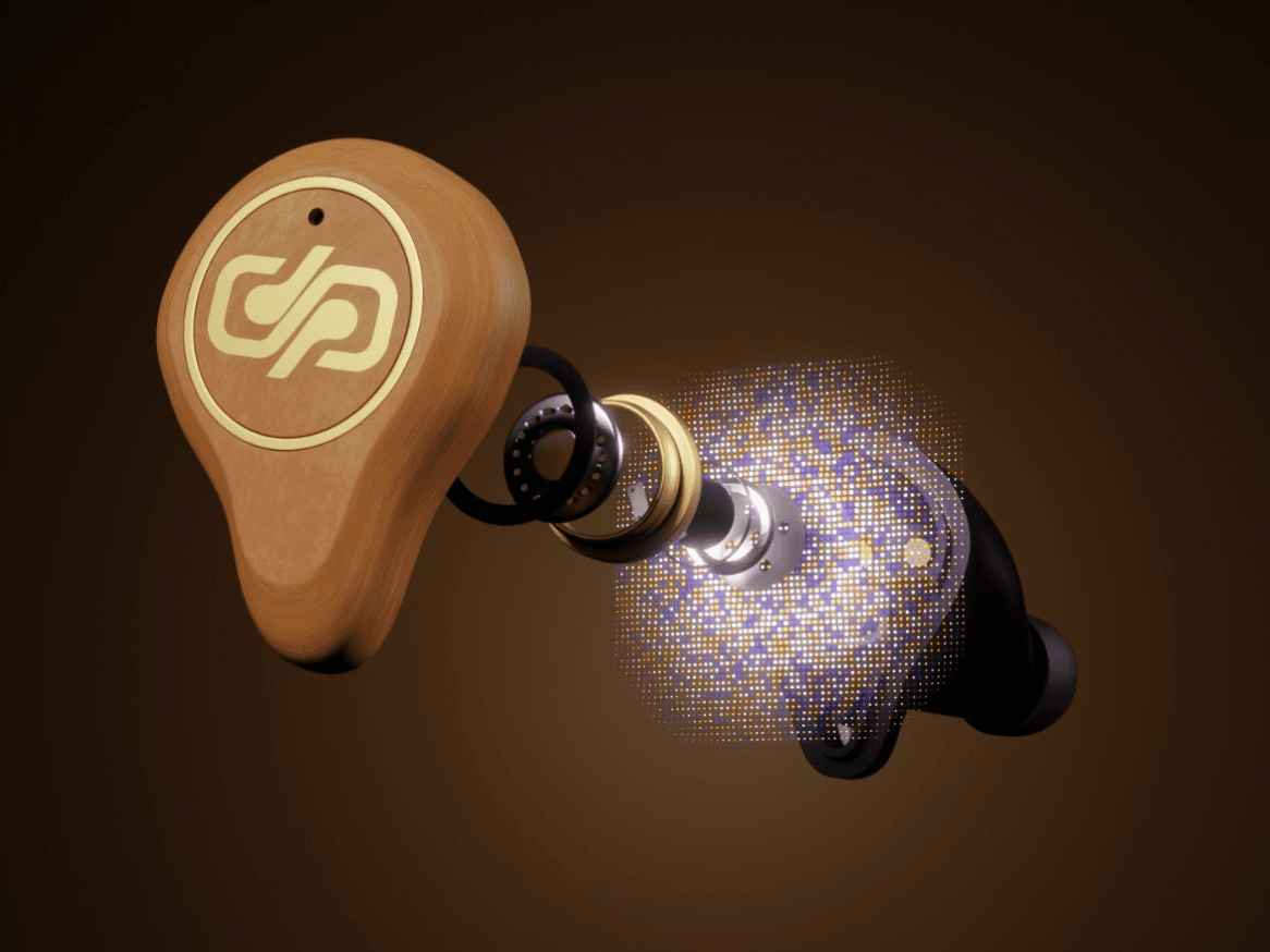 The Pin Earbuds: Crafted from Wood. Powered by AI.