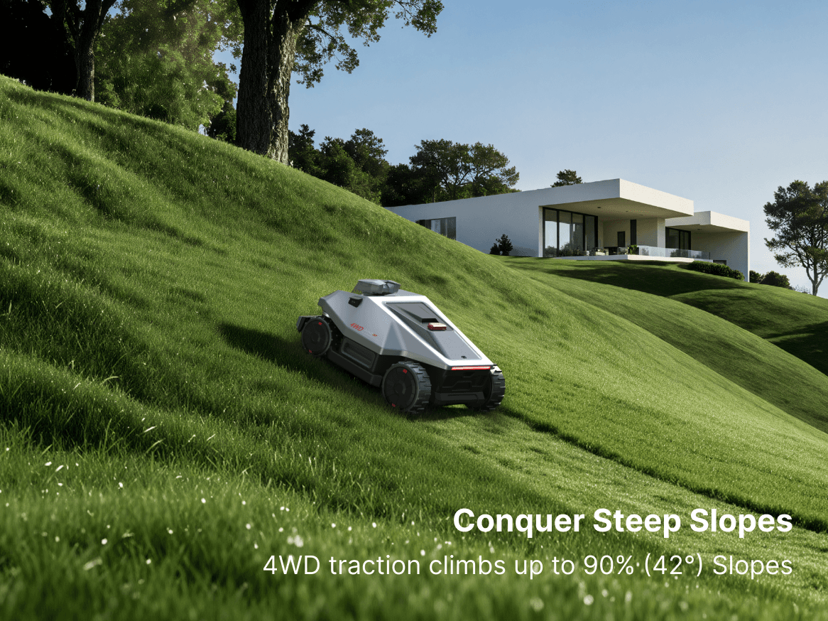4WD Robotic Mower for Lawns of Any Size and All Terrain