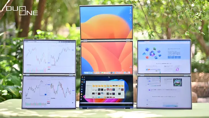 DUOONE: 8K/4K Duo-Monitor Foldable 16"-22.8"
