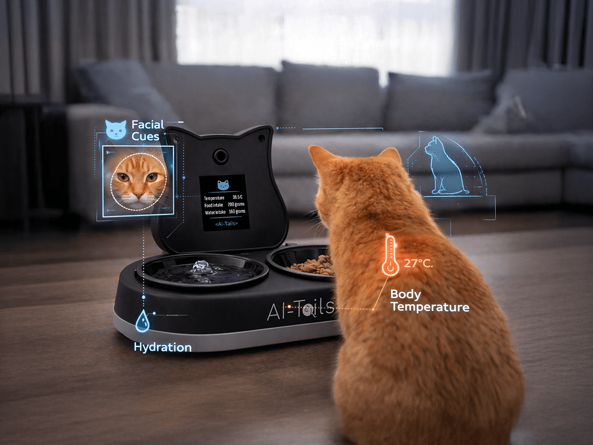 AI-Tails One: The All-in-One Cat Health & Feeding Station