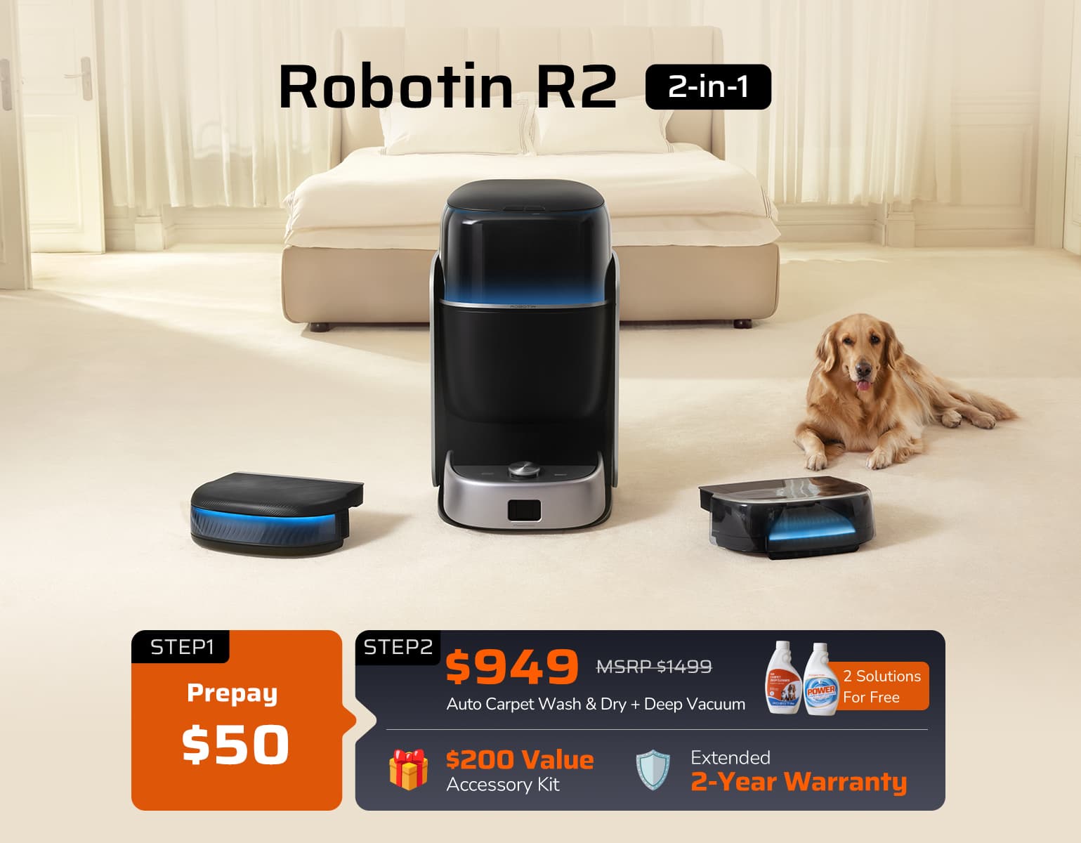 Robotin R2: World's First Robot Carpet Cleaner