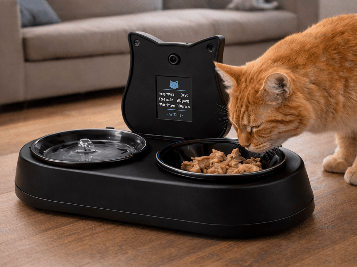 AI-Tails One: The All-in-One Cat Health & Feeding Station