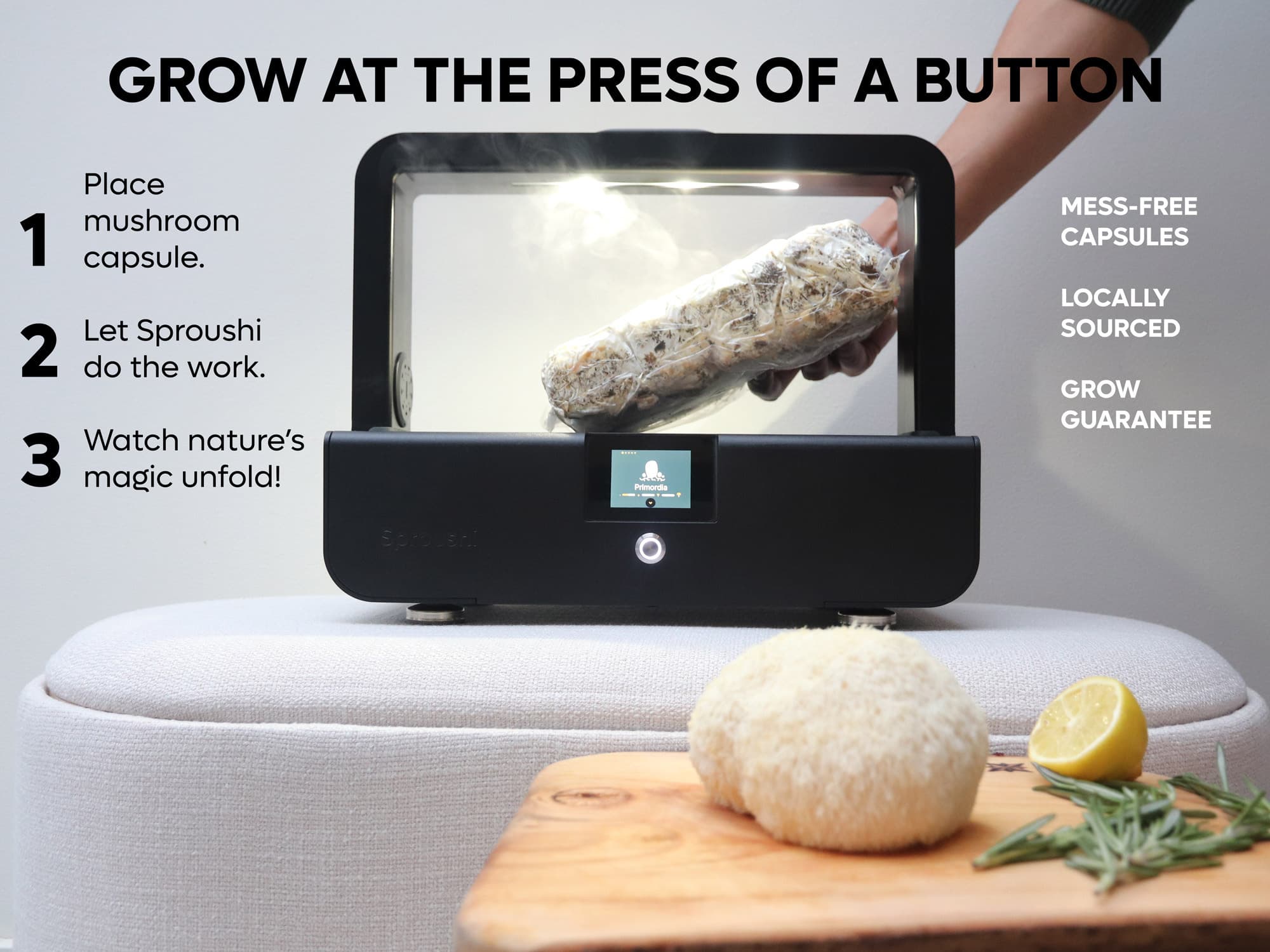 Sproushi: Fresh, Gourmet Mushrooms—All on Autopilot.