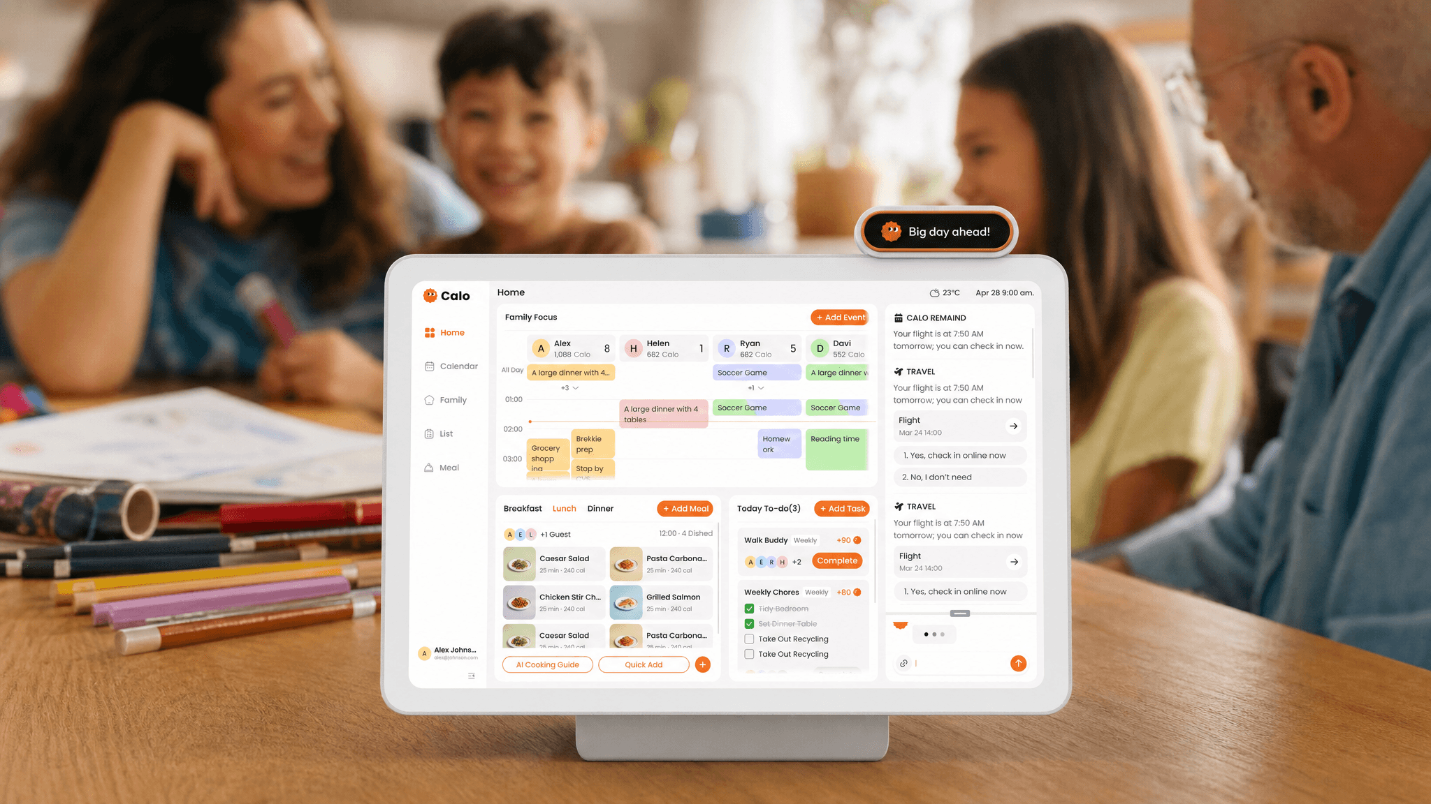 Calo: Ultimate all-in-one voice powered family calendar