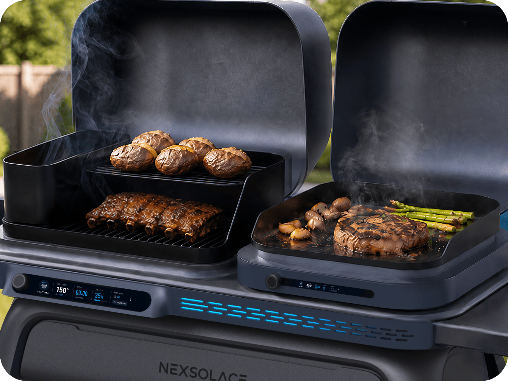 The Ultimate 2-in-1 Grill. Smoke. Sear. Seamless.